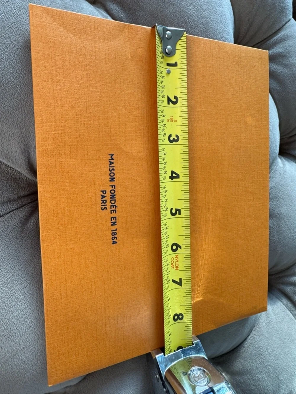 NWOT Louis Vuitton Women’s Signature Orange Shopping Tote/Gift bag Blue Handles